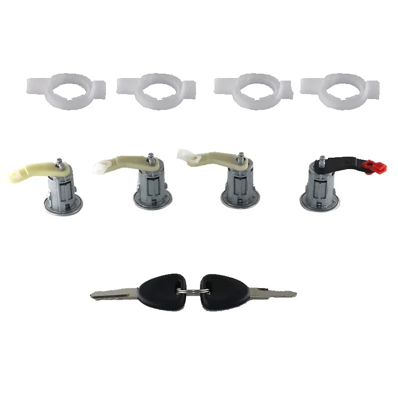 닛산 7701470952-1998 용 Opel Movano 용 르노 마스터 용 4 개의 잠금 도어 실린더 세트 2009 왼쪽 + 오른쪽