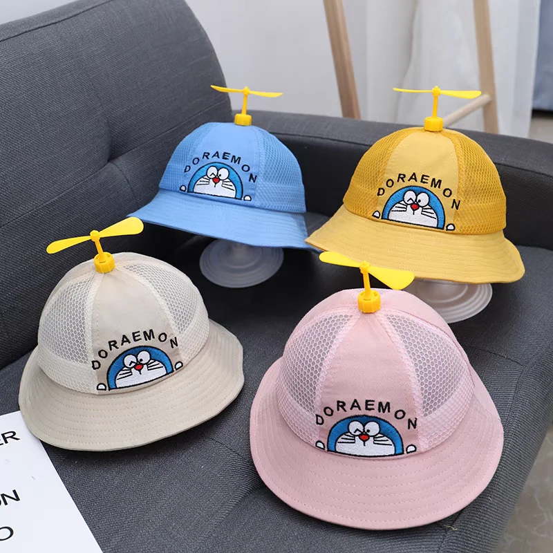 New Doraemon Kids Bucket Hat Cute Cartoon Anime Child Beach Round