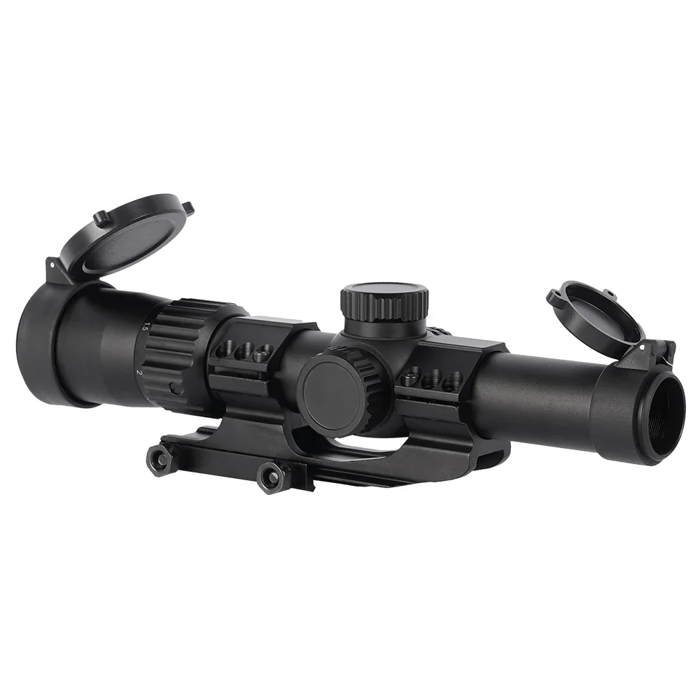 Tactical Long-Range 1-6X24 Optical Sight Red/Green Dot Laser Combination Adjustable Focal Length for Hunting