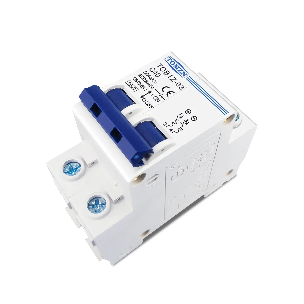 TOMZN 2P 63A DC 440V Circuit breaker MCB C curve