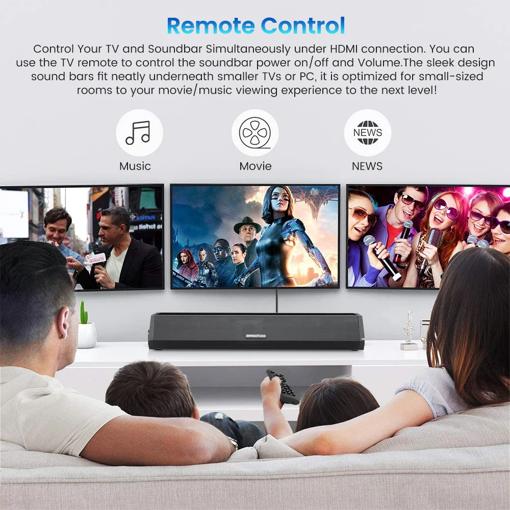 AIYIMA Portable Full Range Audio Speaker Bluetooth Speaker Wireless Soundbar TV Detachable Hifi Stereo Home Theater Soundbar