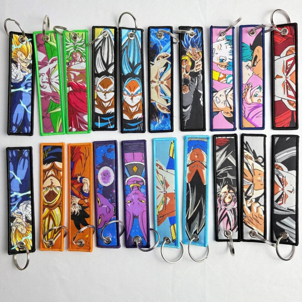 Anime Cartoon Embroidery Key Fobs Key Tags Keychain Motorcycles Cars Ring Accessories Jewelry Chaveiro Gifts