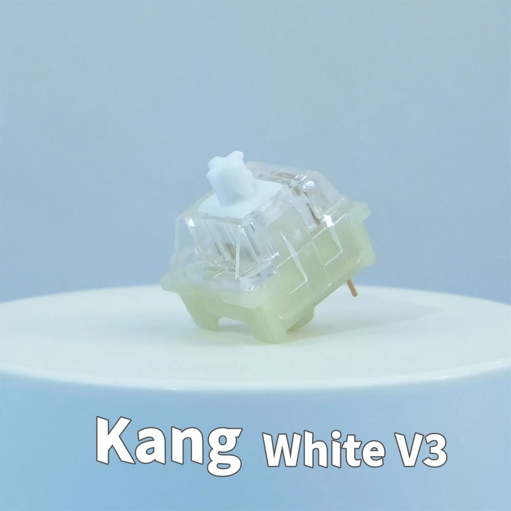 KTT Kang White V3 Linear Mechanical Keyboard Switches - Customizable RGB Gaming Hot Swap 3 Pin Switches