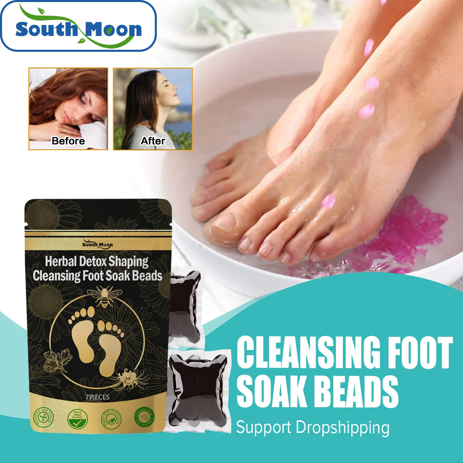 South Moon Foot Bath Capsule Body Shaping Fat Burn Relieve Fatigue Repair Leg Veins Swelling Feet Spa Lymphatic Detox Foot Bath