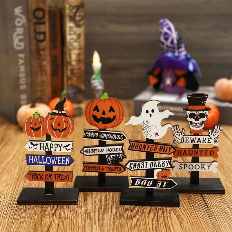 

Деревянное украшение в виде тыквы на Хэллоуин, руководство, значок, фантастические украшения, трюк или лечение счастливого 2023, украшение на Хэллоуин