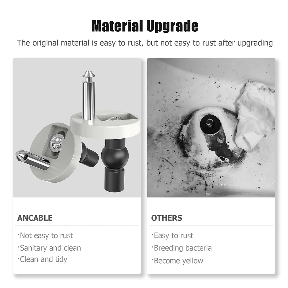 Toilet Seat Hinge Fixings Nuts Screws Quick Release Hinges Fitting Rubber Back To Wall for Toilet Seat Hinge Replacement