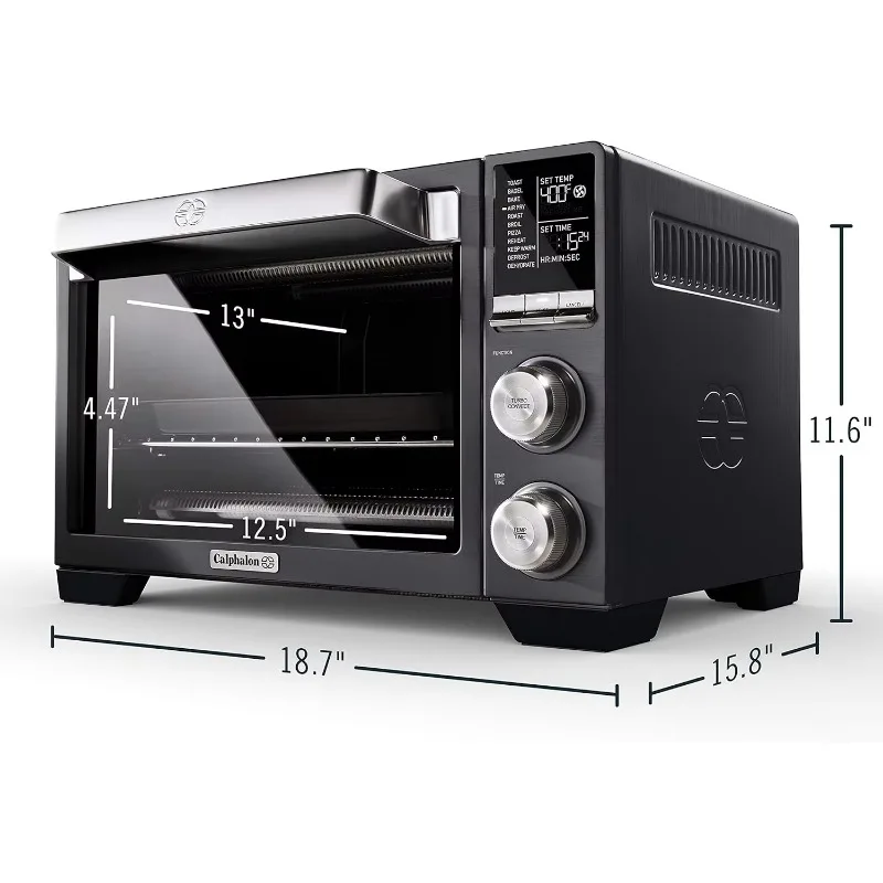 Calphalon Air Fryer Oven, 11-in-1 Toaster Oven Air Fryer Combo, 26.4 QT/25 L, Fits 12" Pizza, Stainless Steel 5