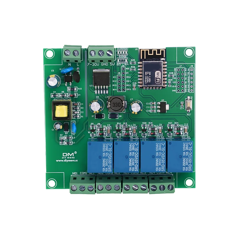 โมดูลรีเลย์ WiFi 4 ช่อง ESP8266 ควบคุมไฟฟ้าไร้สาย