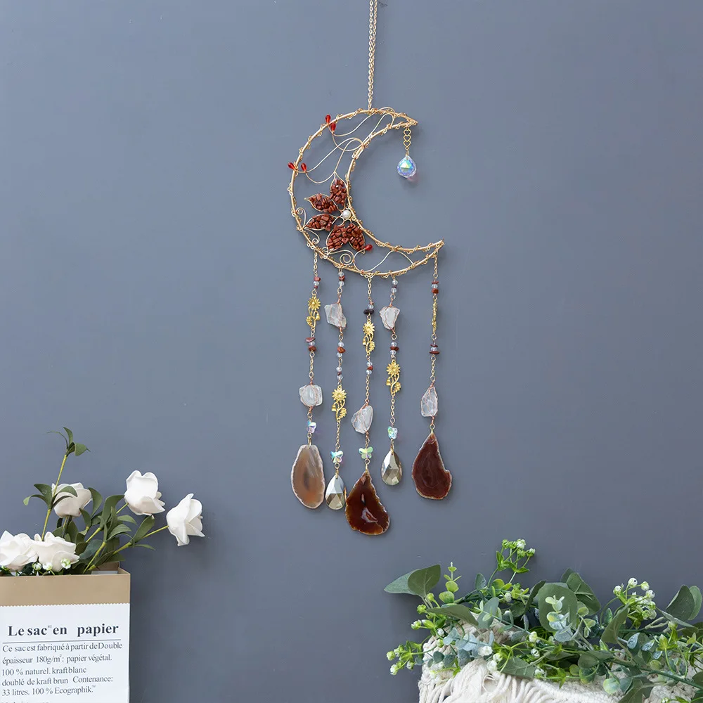 7 Chakra Crystal Gems Sun Catchers Hanging Home Ornaments Raw Natural Stone Agate Amethyst Tree of Life Reiki Decoration Gifts 2