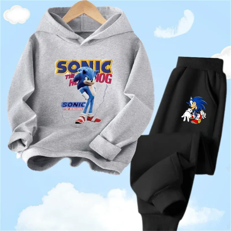 thumbnail image 1 of Conjunto de sudadera con capucha Sonic Tops, ropa para bebés de 2 a 12 años, ropa de abrigo para niños, sudadera de primavera 2024 para niñas, ropa para madres y niños, 1 of 5