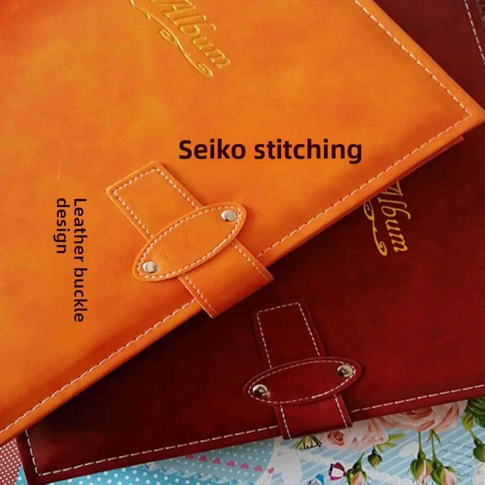 ألبوم صور بتصميم 4 × 6، يتميز بصفحات سوداء وأغطية...