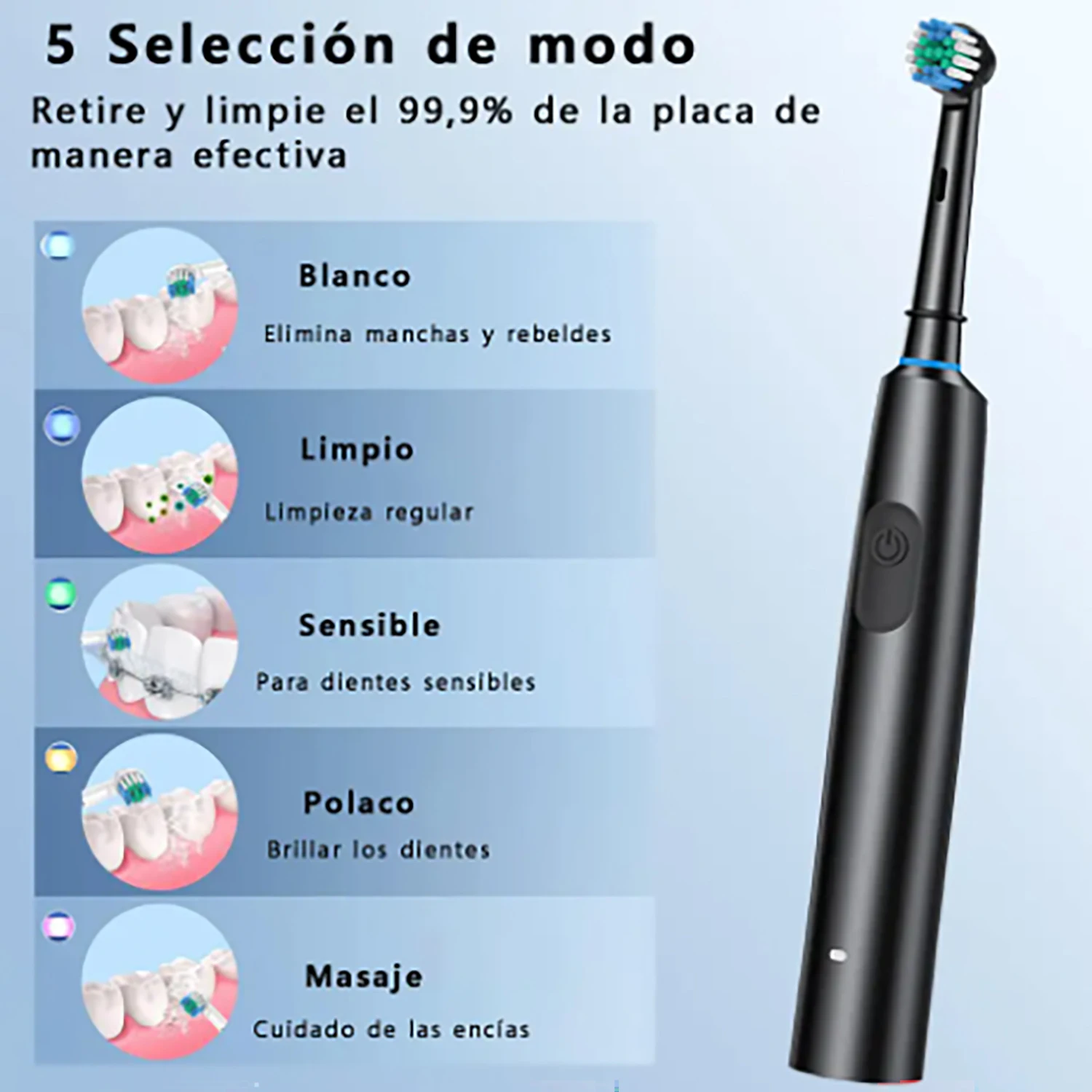 Smart Electric Toothbrush Rechargeable Tooth Brush 5 Mode Smart Timer Teeth Clean Electric Teethbrush with 8 Teethbrush Heads