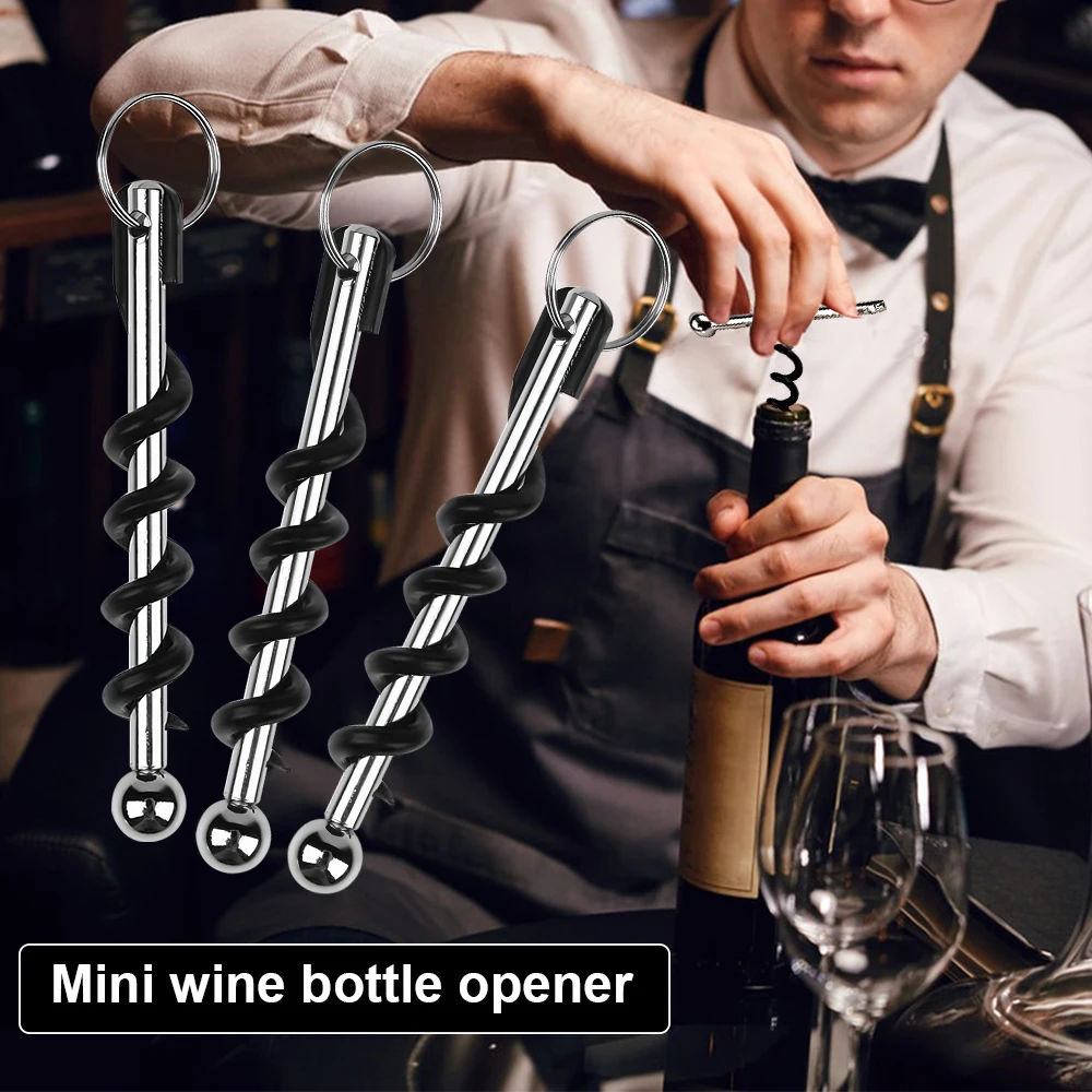 

Mini Wine Bottle Opener Stainless Portable Professional Steel Corkscrew Double Hinged Outdoor Keychain Barware Accessories