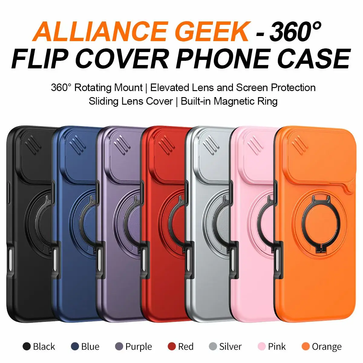 Heavy Duty Rugged Armor Magnetic Bracket Case with Slide Camera Protection