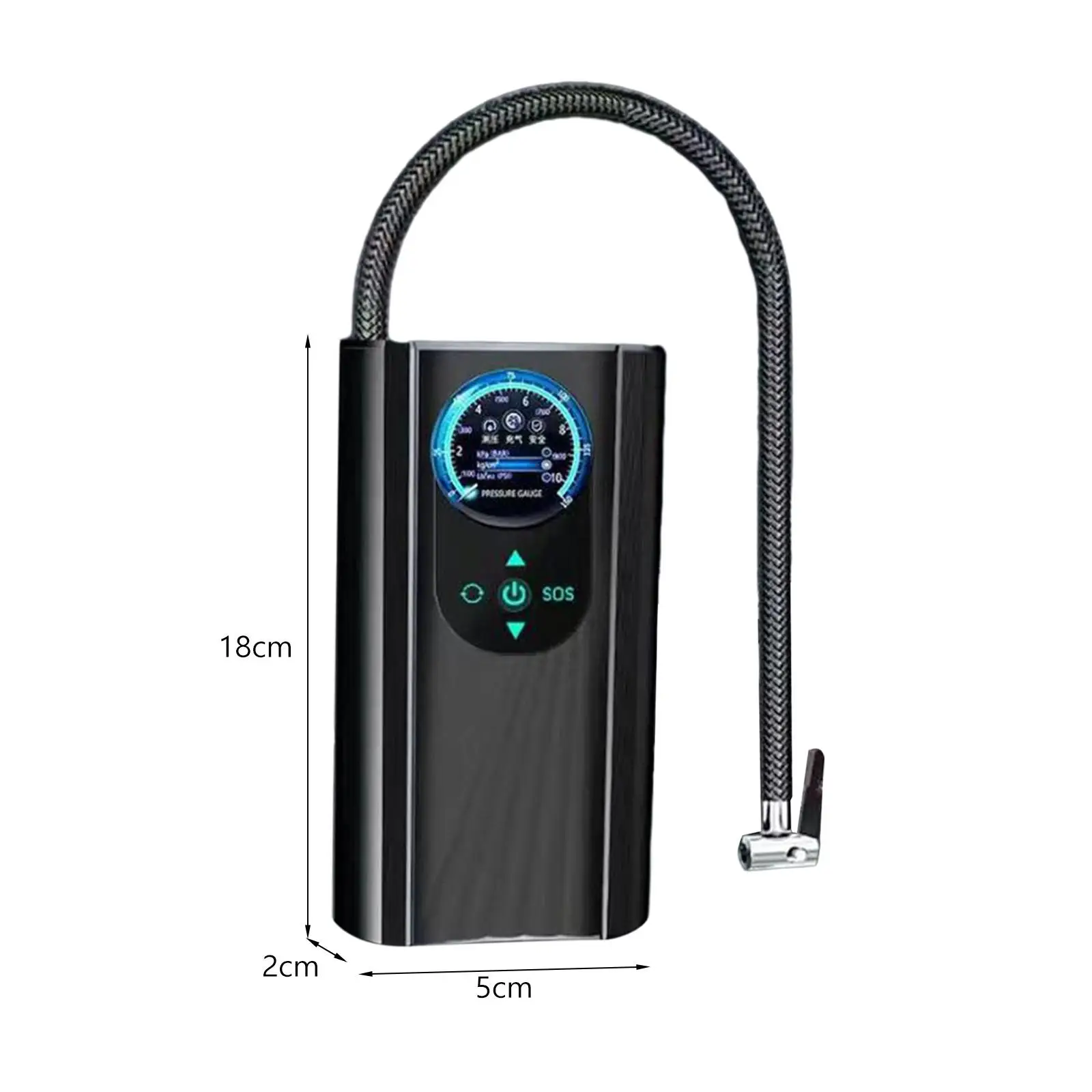 Portable Air Compressor Auto Accessories with Pressure Gauge Fast Mini Bike Pump