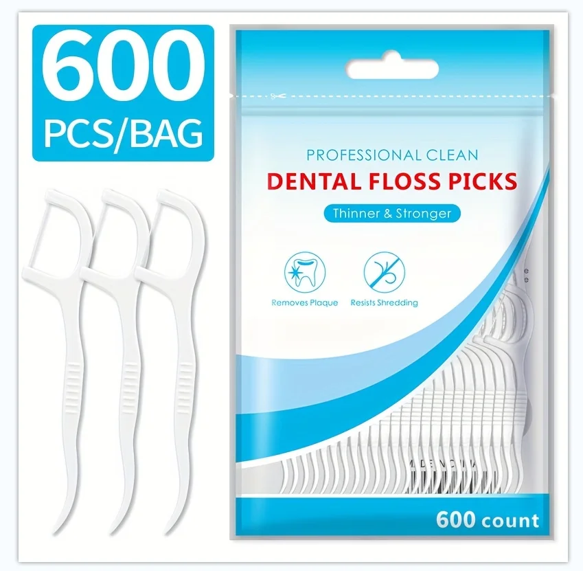 600 ultra-thin disposable dental floss sticks-a must-have portable dental floss stick for going out