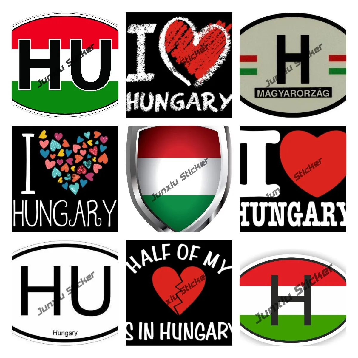 

Hungary Country Flag Sticker DIY Toys Skateboard Luggage Motor Laptop Decal Graffiti Decals