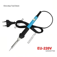 Kit de fer à souder 220V 60W, 15 pièces, 450 ° Ensemble d'outils de soudage à température réglable C, avec ventouse à souder, fil d'étain, prise ue 6