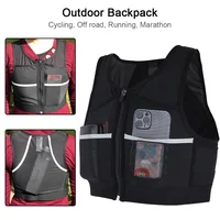 Outdoor Reflective Vest Backpack Marathon Trail Running Hiking Lightweight Cycling Sports Bag Mesh Mountaineering Water Bottle