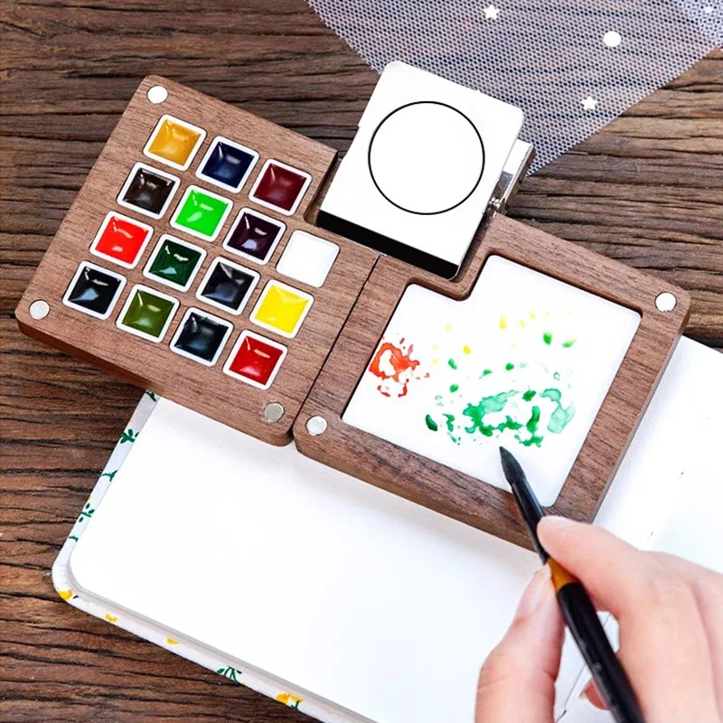 Schmincke Travel Watercolor Paint Tray Box Sketchbook Set 8/15Colors