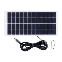 Panneau solaire 12V en polysilicium 10W, chargeur solaire laminé EVA avec mousqueton de Port DC pour batterie 3.7V/lampe de jardin 2