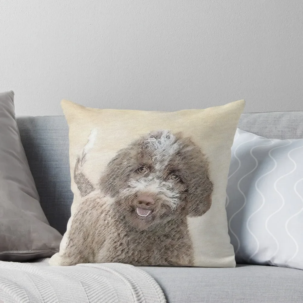 

Lagotto Romagnolo Painting - Cute Original Dog Art Throw Pillow Decorative pillowcase Sitting Cushion luxury sofa pillows