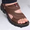 Two-Way Casual Sandals Men's Summer Outdoor Beach Shoes Slip-On Slippers Comfortable Breathable PU Leather Rubber Sole