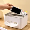 1pc Desktop Organizer Tissue Box Multi-function Remote Clutter Storage Cell Phone Holder Car Tissue Box Desk Storage Tools 1