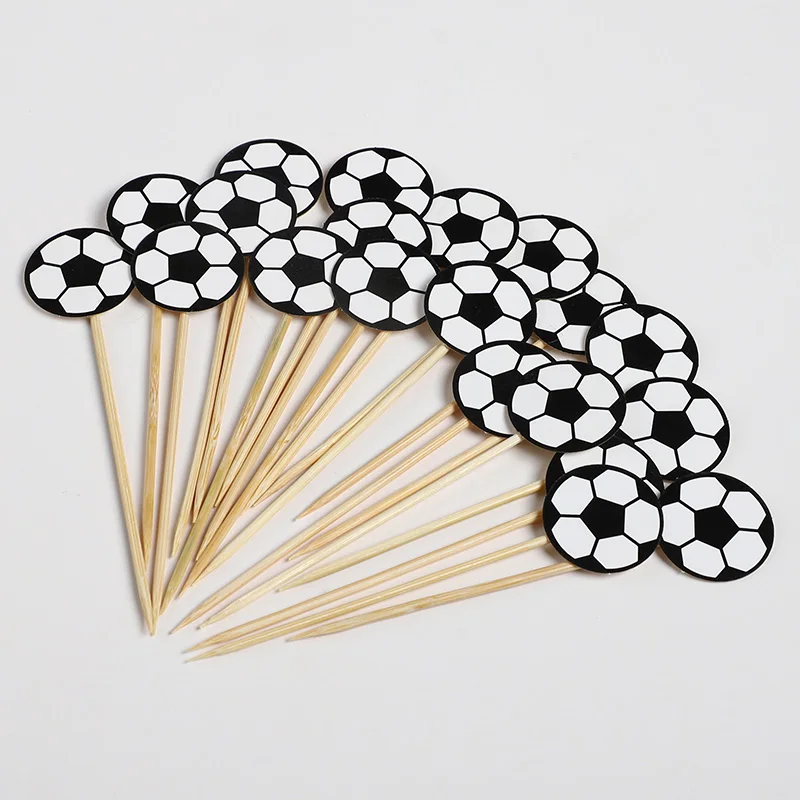 20-50 Stück Fußball-Cupcake-Topper für Kinder, Fußball-Themen-Geburtstagsparty, Kuchen-Dessert-Dekoration, DIY-Geschenk-Einsteckkarten – Detail 5