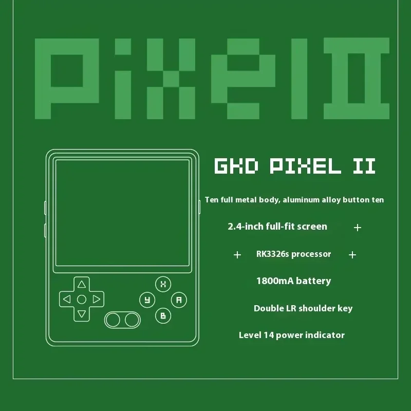 2025 GKD Pixel 2 Metal Handheld Game Console 2.4