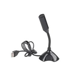High - Quality Professional USB Microphone with Adjustable Stand for Studio, Singing, Gaming, and Streaming (Black)