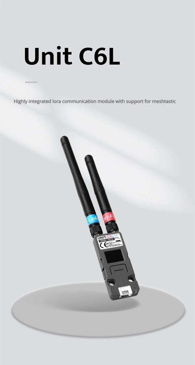Unit C6L LoRa Communication Unit ESP32-C6 Wi-Fi 6 & SX1262 868-923MHz Supports M