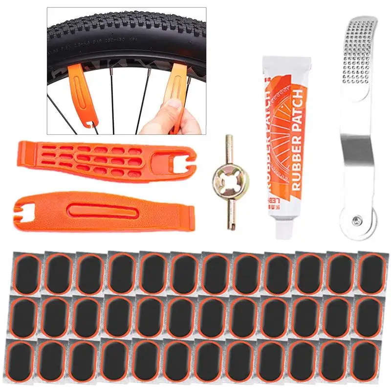 

Car Tire Repair Kit With Box Tire Puncture Emergency Repair Tools Car Motorcycle Bicycle Tyre Repairing Tool Set Easy To Use