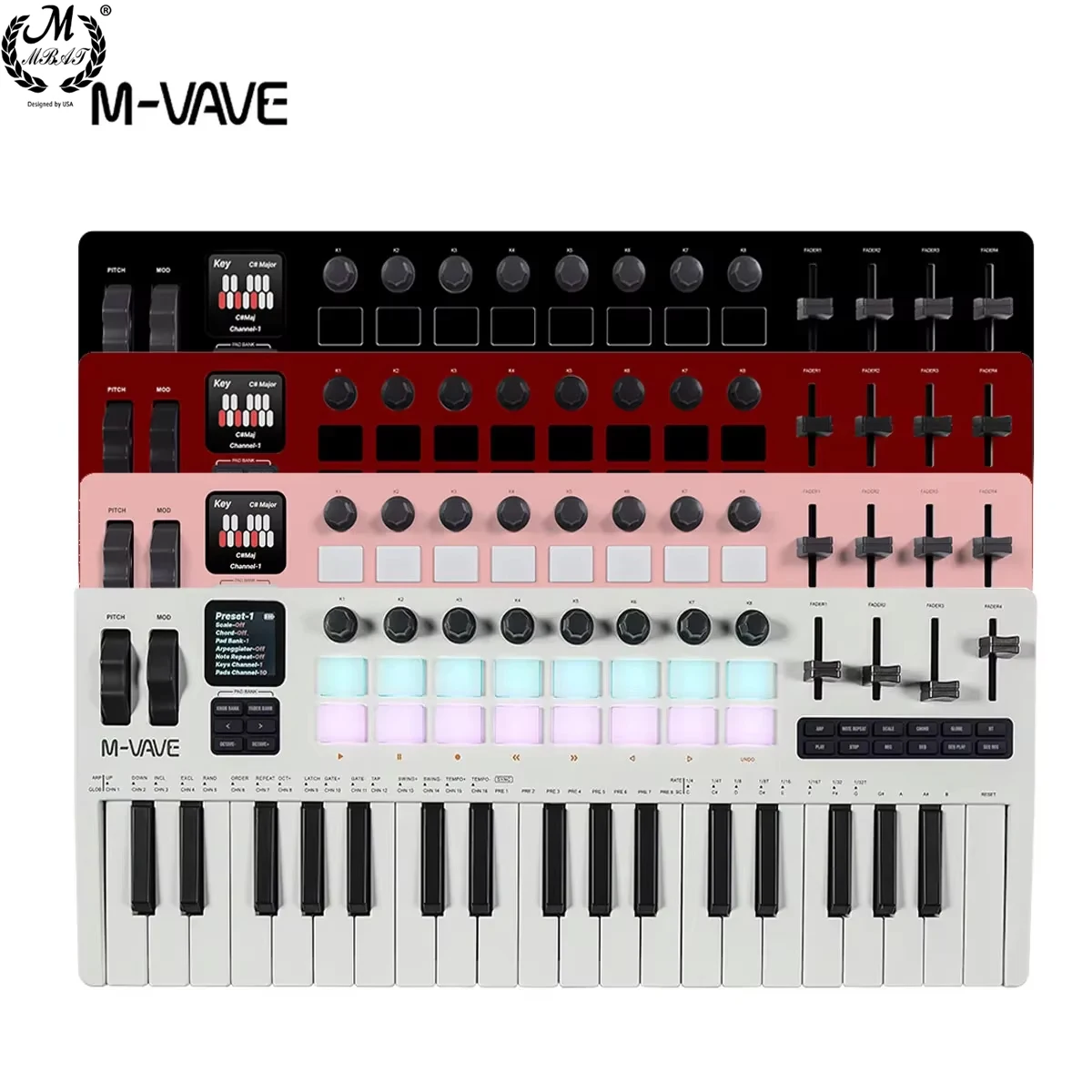 M-VAVE SMK-37 Pro 新しいワイヤレス MIDI キーボード オールインワン