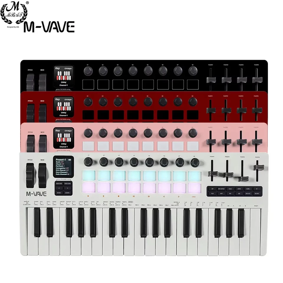 M-VAVE SMK-37 Pro 新しいワイヤレス MIDI キーボード オールインワン