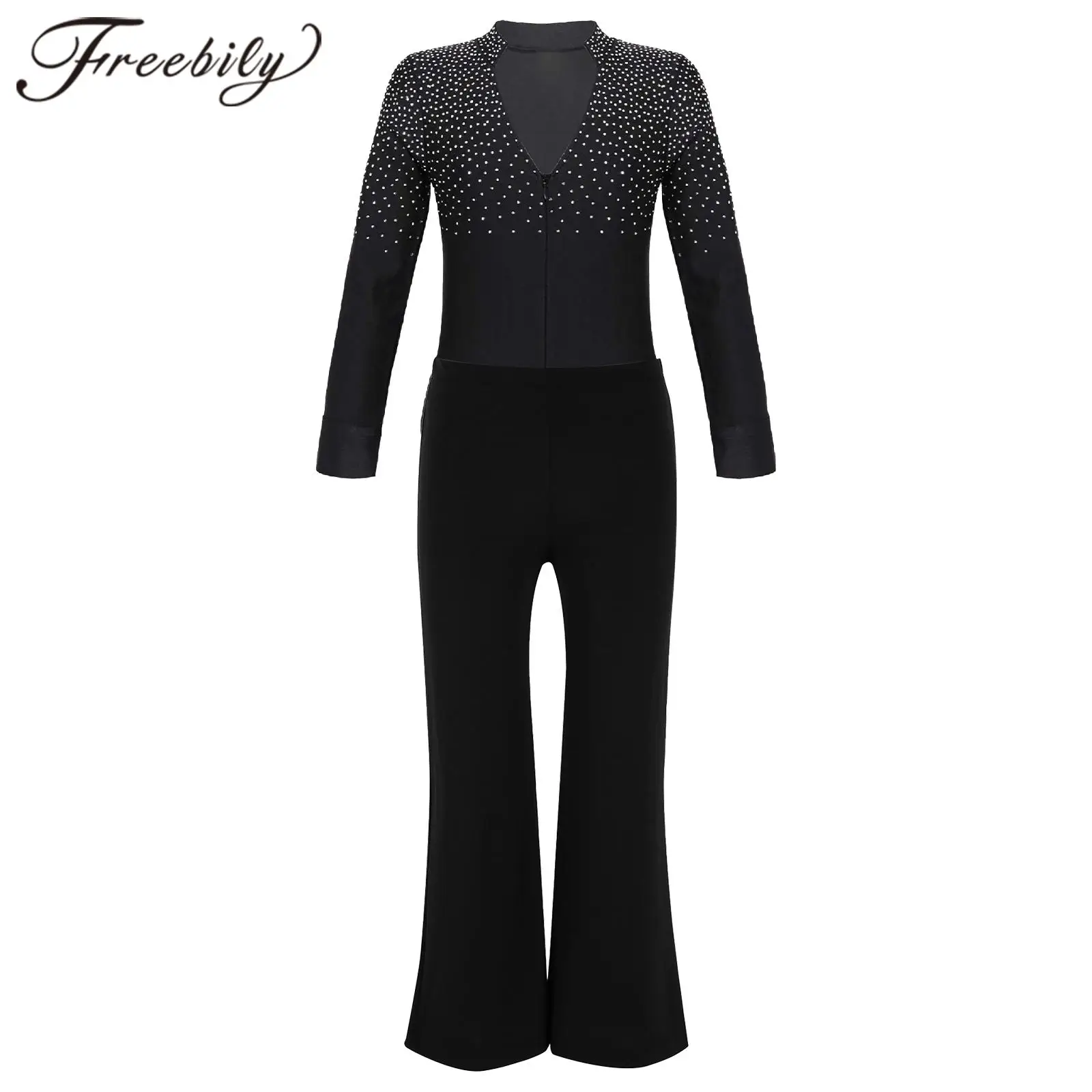 

Kids Boys Latin Dance Outfits Long Sleeve Gymnastics Leotard with Pants for Teens Boy Skating Tango Rumba Performance Dancewear