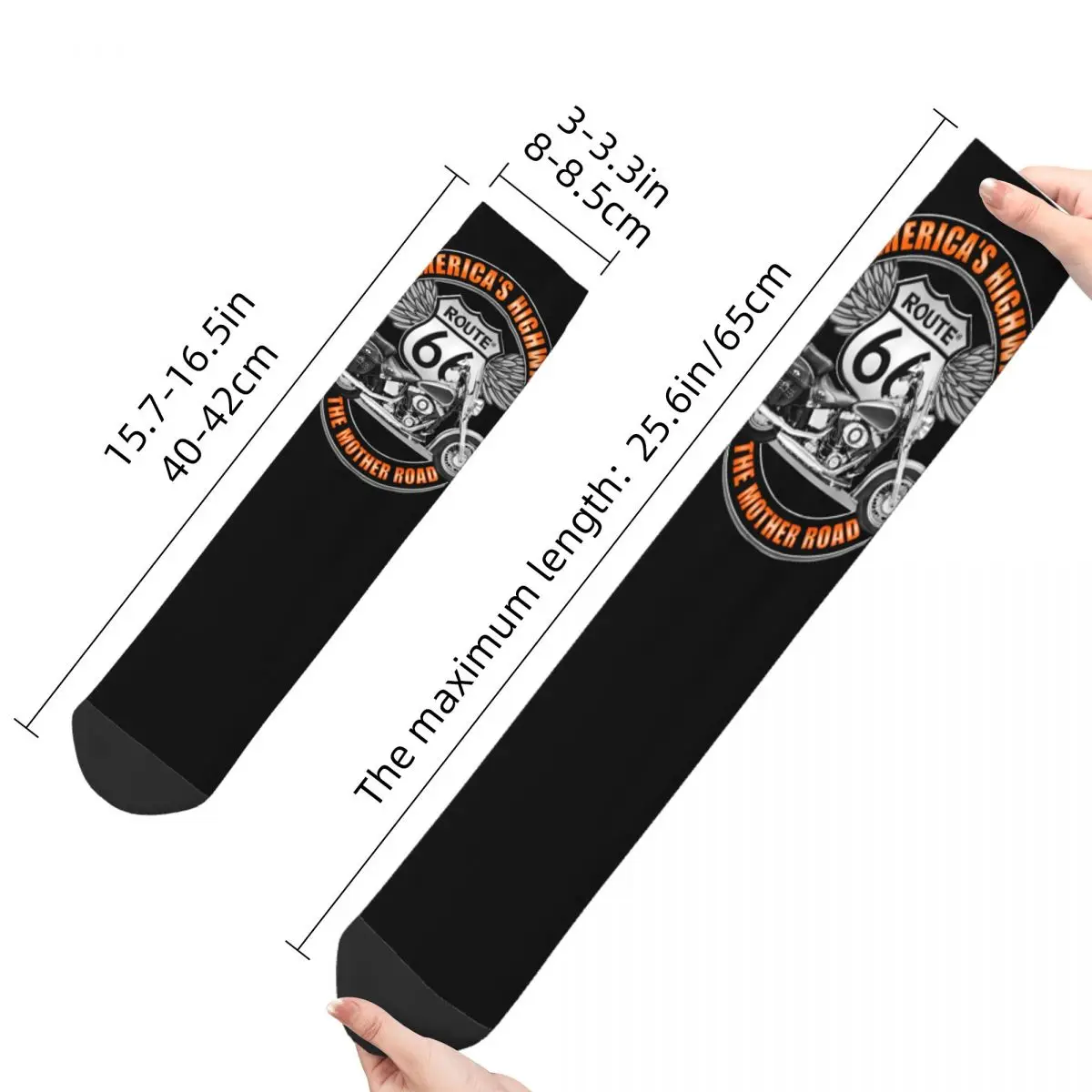 Americas Highway Route 66 Socks Men&rsquo;s Women&rsquo;s Fashion Motorcycle Socks Spring Summer Autumn Winter Middle Tube Gifts cotton socks