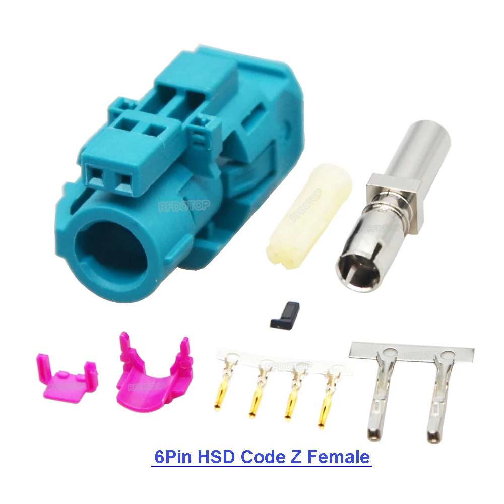 코드 A/B/C/E/H/G/L/Z HSD LVDS 4 + 2 6 핀 커넥터, 카플레이 기능 수정 USB 플러그 비디오 커넥터, 메르세데스-벤츠 아우디 BMW 용