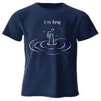 T'm Fine T-Shirt imprimé 100% coton t-shirts d'été pour hommes femmes surdimensionné décontracté hauts 5