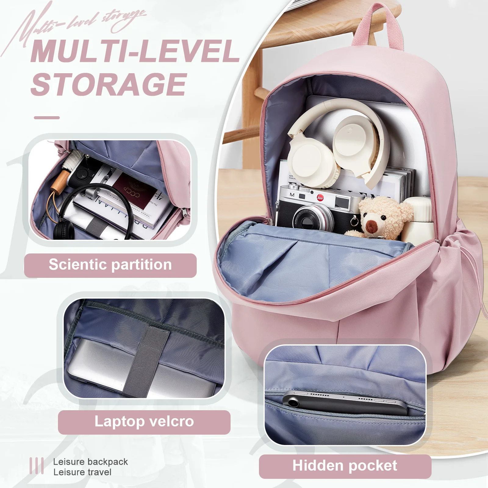 Women's Laptop Backpack, School Backpacks for Teen Girls, Waterproof Men Travel Backpack Classic Leisure University School Bag