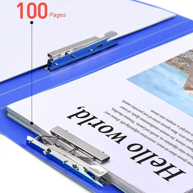 더블 클립이 있는 접이식 플라스틱 폴더, 방수 폴더, 데이터 저장, 가정 학생 문구 노동자 데스크탑 사무용품