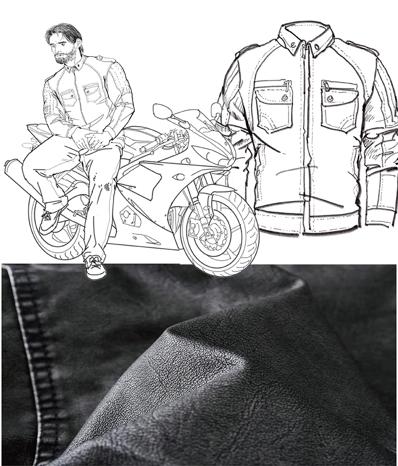Men's PU Leather Jacket Image 1