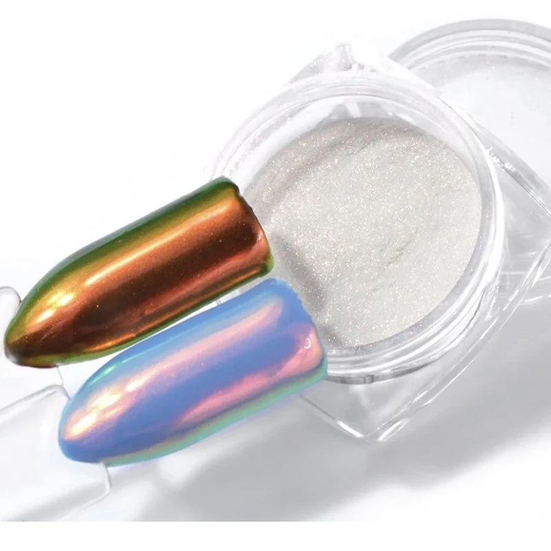 Aurora Neon Nail Art Powder Mermaid Pearl Shell Magic Mirror Effect Powder Chameleon Unicorn Chrome Manicure Pigment Dust 1Jar nail powder