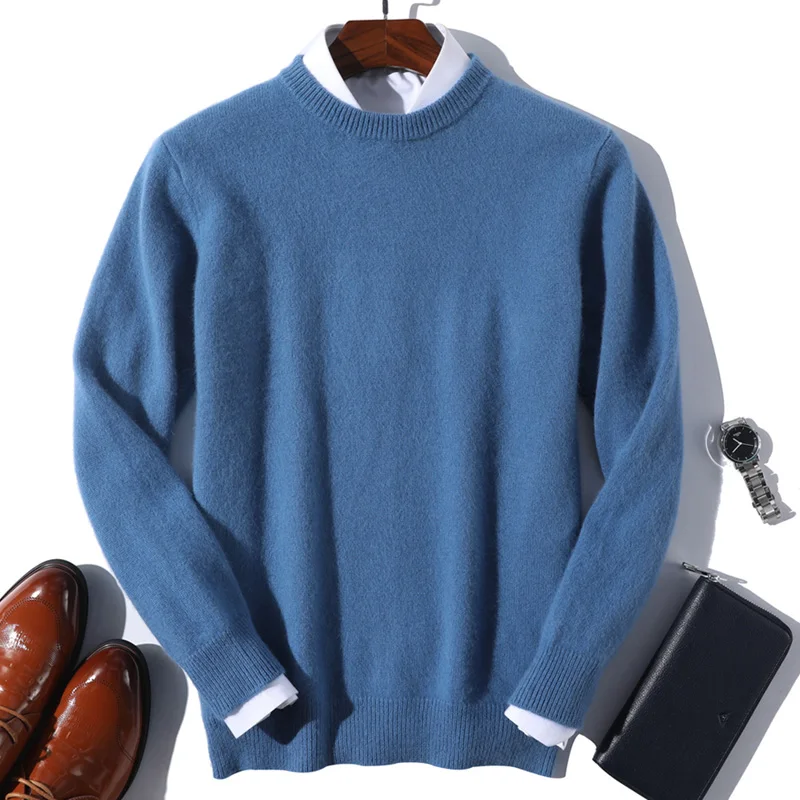 

100% Cashmere Sweater Men Classic O-neck Pullover 2023 Autumn Winter Super Soft Warm Knitted Jumper Mens Pull Jersey Hombre