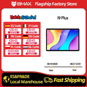 BMAX Kids Tablet I9 Plus 10.1 pollici Android 15 GPU G522EE 8GB RAM 64GB ROM Allwinner RK3562 Quad Core Port Tablet PC WIFI 6 1
