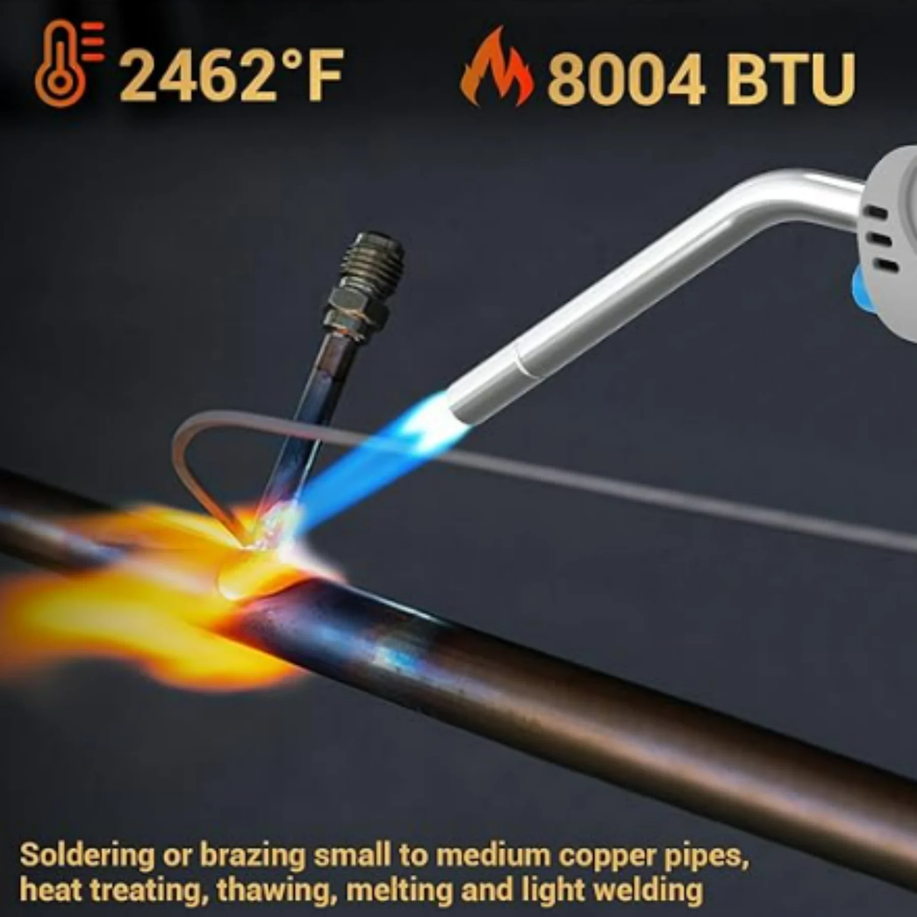 Propane Torch Head Fuel by MAPP MAP PRO Mini Torch Rechargeable Gas Torch Trigger Start Mapp Gas Burner Kit with Igniter(CSA) gas torch,gas burner