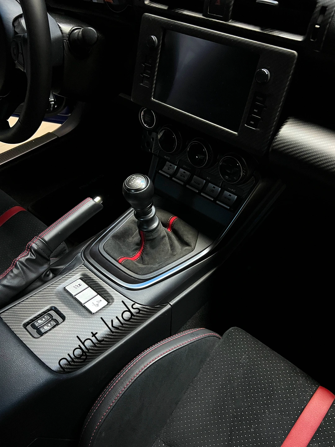 ナイトキッズbrzalカンターラシフターカバー、toyota gr86、zd8、rd
