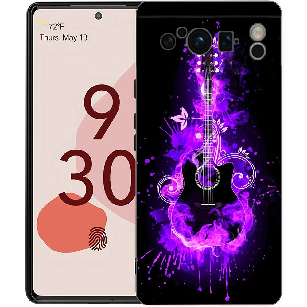 Guitar Music Art Shockproof Silicone Phone Case Cover