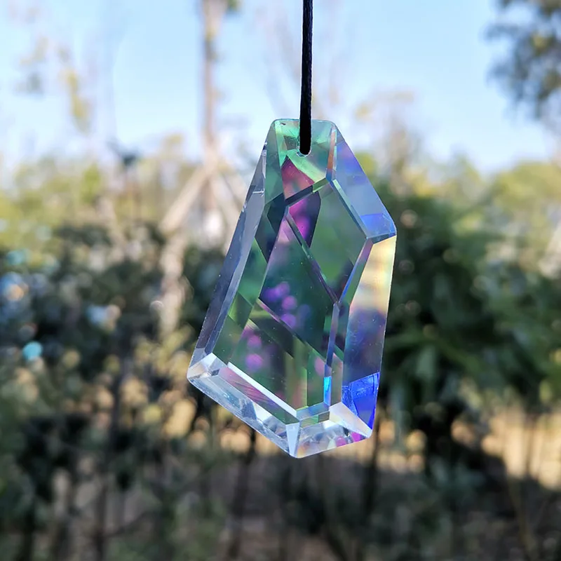 Crystal Suncatcher Stone Shape Hanging Pendant Chandelier Prism Parts Beads Garland DIY Rainbow Maker Garden Sun Catcher