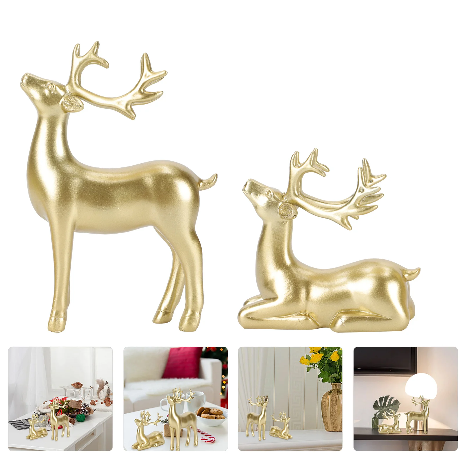 

Miniature Toys Cake Toppers Lucky Deer Light House Decorations for Home Christmas